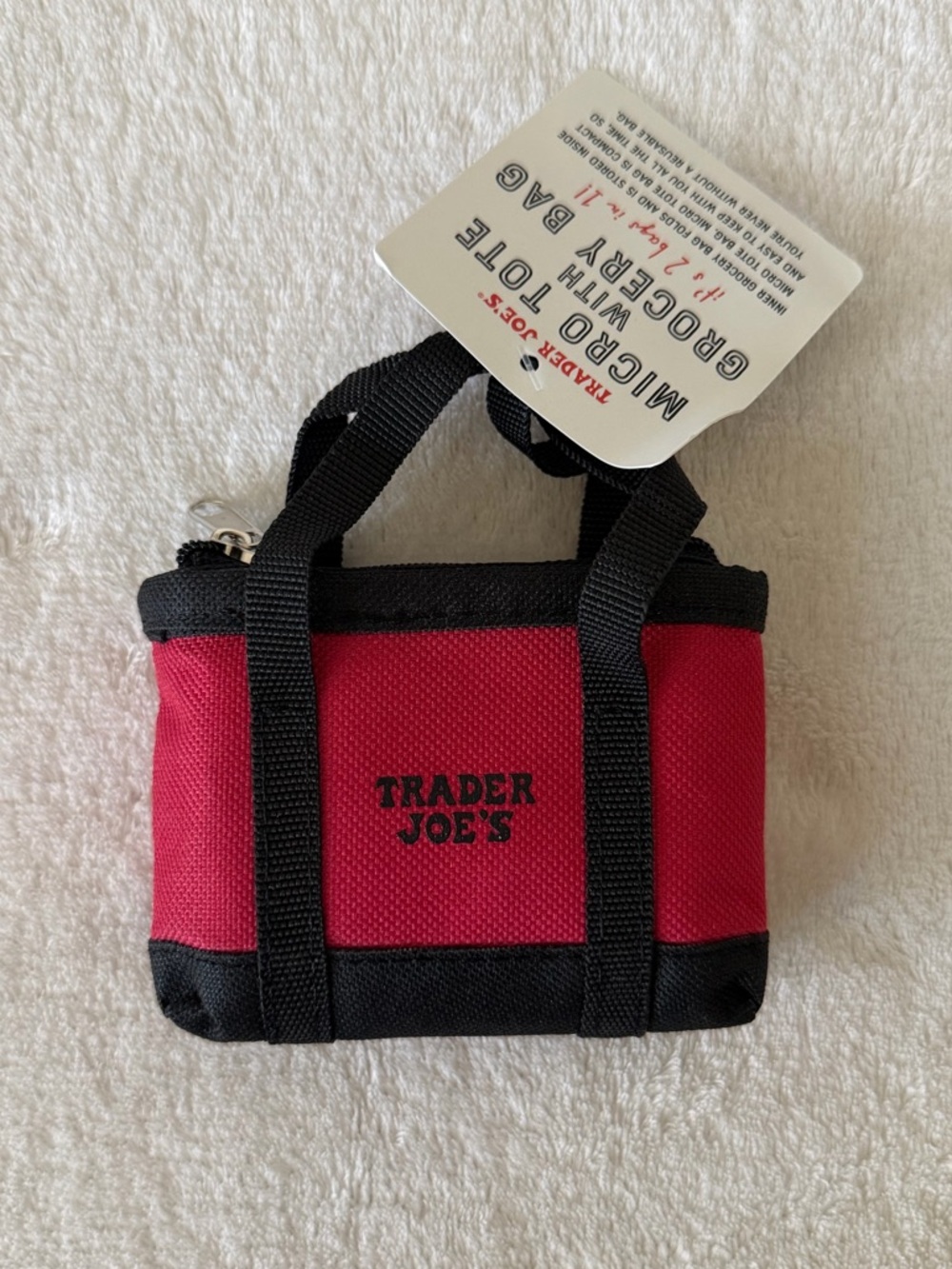 NEW Trader Joe’s Micro Tote (red and black) with Grocery bag